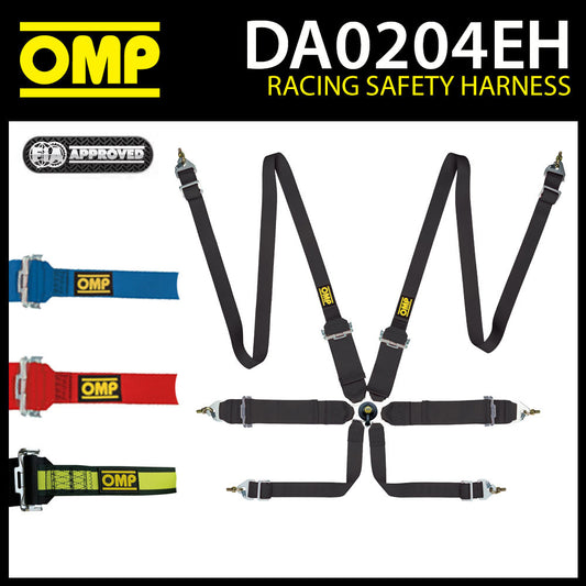DA0204EH OMP FIRST 3"+2" RACE HARNESS 6-POINT ENTRY LEVEL FHR ONLY FIA APPROVED