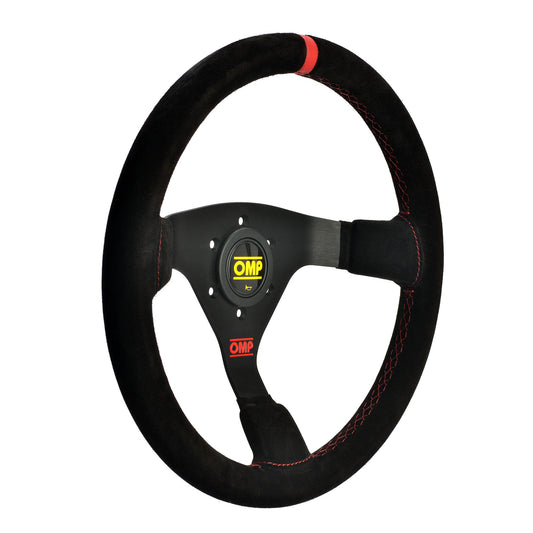 SPECIAL EDITION OMP WRC STEERING WHEEL MID-DEPTH 350mm SUEDE LEATHER RED/BLACK