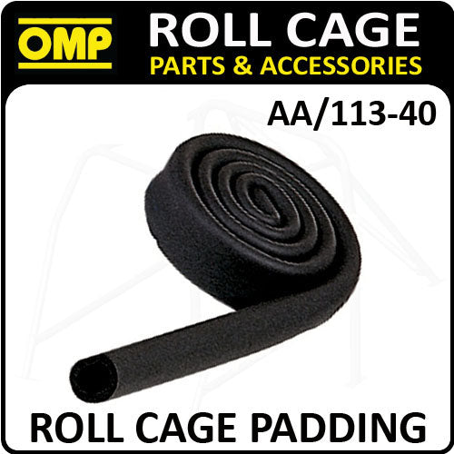 AA/113-40 OMP ROLL CAGE 2m x 40mm FOAMED BLACK RUBBER SLEEVING FIA APPROVED