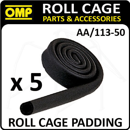 AA/113-40 OMP ROLL CAGE 10m x 40mm (5 ROLLS) FOAMED RUBBER SLEEVING FIA APPROVED