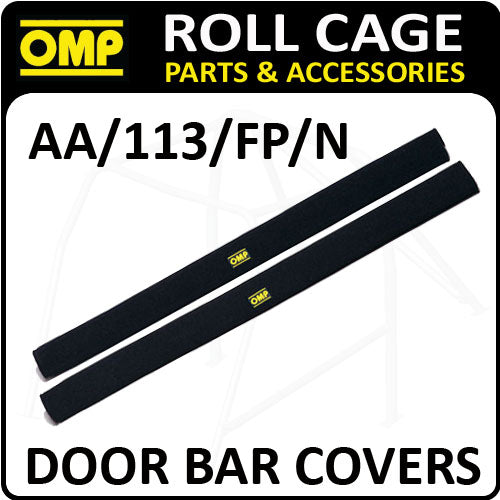 AA/113/FP/N OMP ROLL CAGE DOOR BAR COVERS 100cm BLACK VELOUR +  RIP TAPE CLOSING