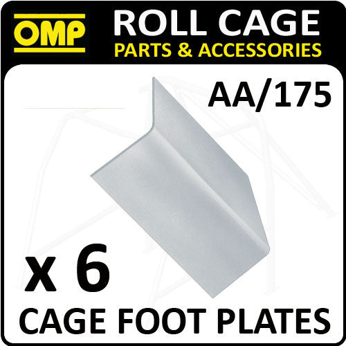 AA/175 OMP ROLL CAGE FIXING "L" SHAPE FOOT PLATES (x6) FIA APPROVED RACE/RALLY