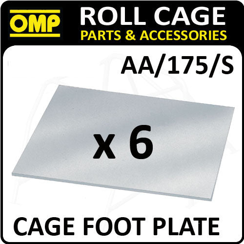 AA/175/S OMP ROLL CAGE 3mm FLAT FOOT PLATES PACK (x6) FIA APPROVED RACE/RALLY