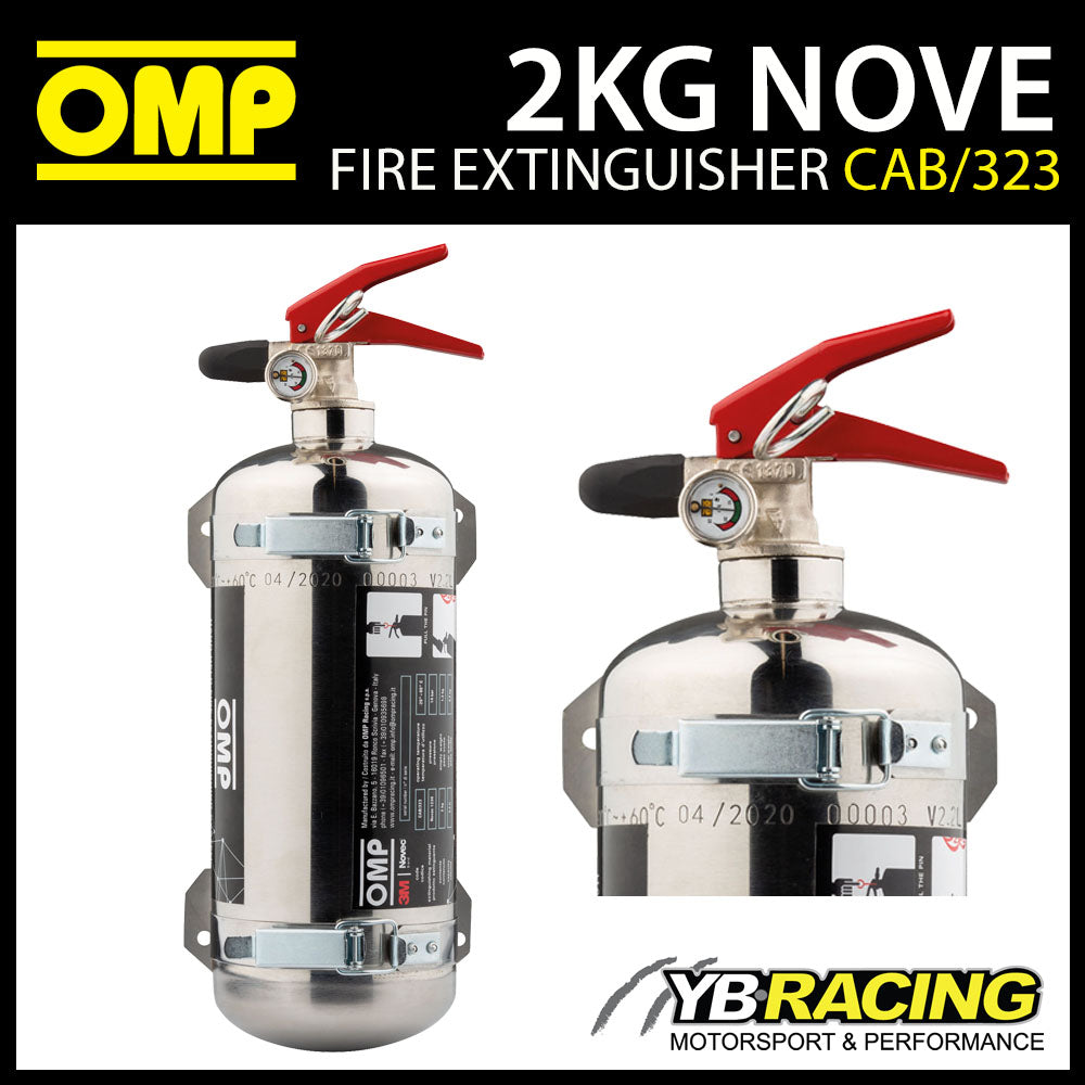 CAB/323 OMP Racing Hand Held Fire Extinguisher Stainless Steel 110mm 3.15kgs
