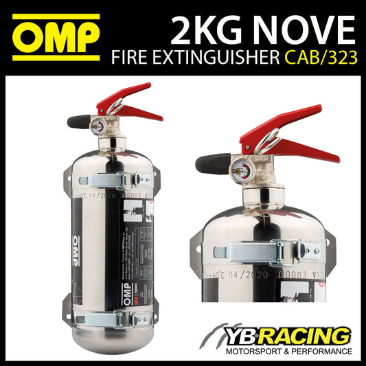 CAB/323 OMP Racing Hand Held Fire Extinguisher Stainless Steel 110mm 3.15kgs