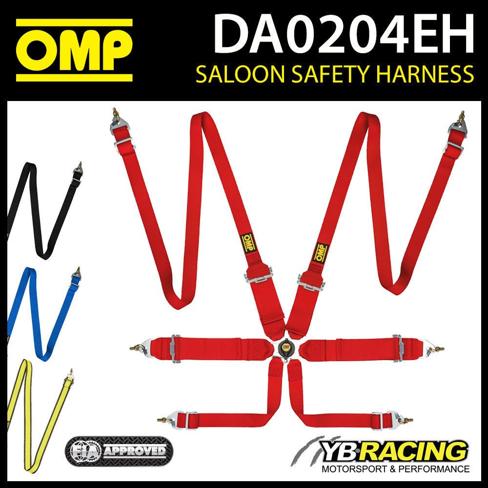 DA0204EH OMP FIRST 3"+2" RACE HARNESS 6-POINT ENTRY LEVEL FHR ONLY FIA APPROVED
