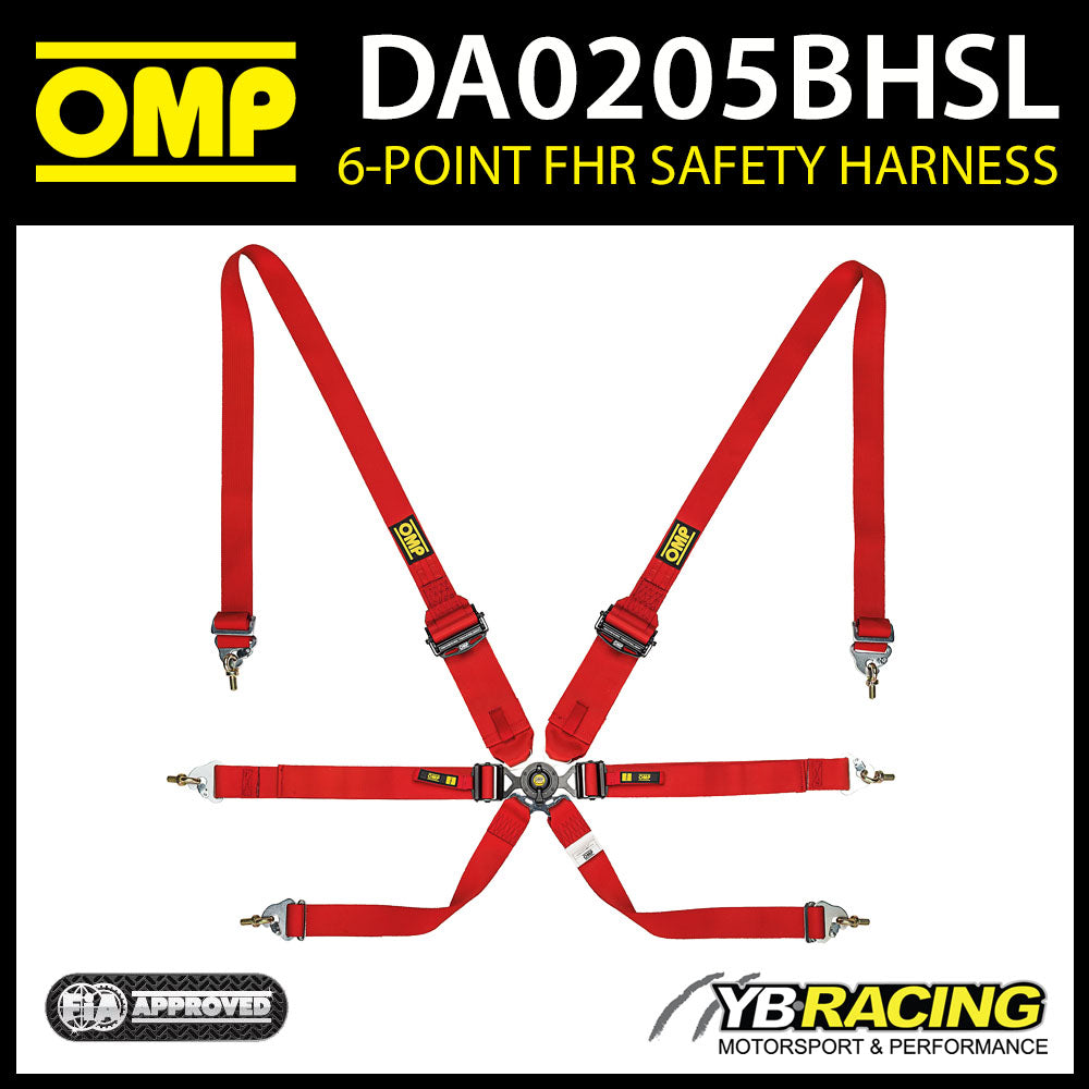 DA0205BHSL OMP RACING SAFETY HARNESS PULL DOWN ENDURANCE TYPE FHR FIA 8853-2016