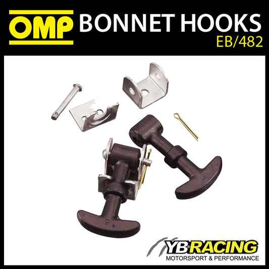 EB/482 OMP RACING BONNET SECURING SMALL RUBBER HOOK SET - IDEAL FOR CLASSIC CARS