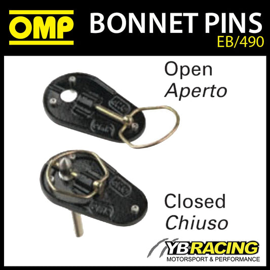 EB/490 OMP BONNET PINS LARGE CAST ALUMINIUM TYPE with M10 STAINLESS STEEL PINS