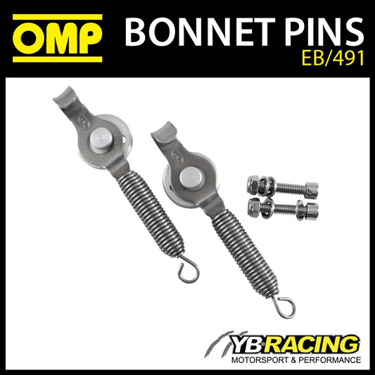 EB/491 OMP RACING SPRING CLIPS TO FIX HATCHBACK CAR BOOT LID - PACK OF 2!