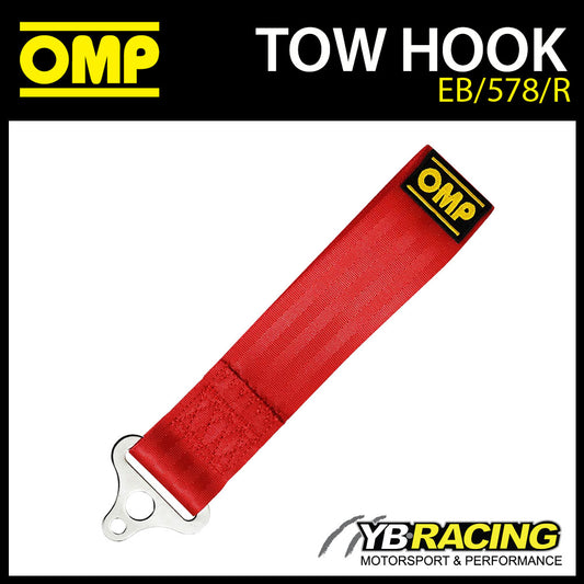 EB/578/R OMP RACING 2" RED TOW HOOK STRAP or DOOR STRAP PULL - FIA RACE APPROVED