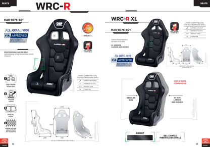 HA/773E OMP WRC-R RACING SEAT FIA AIRTEX GEL COATED FIBREGLASS BUCKET TYPE