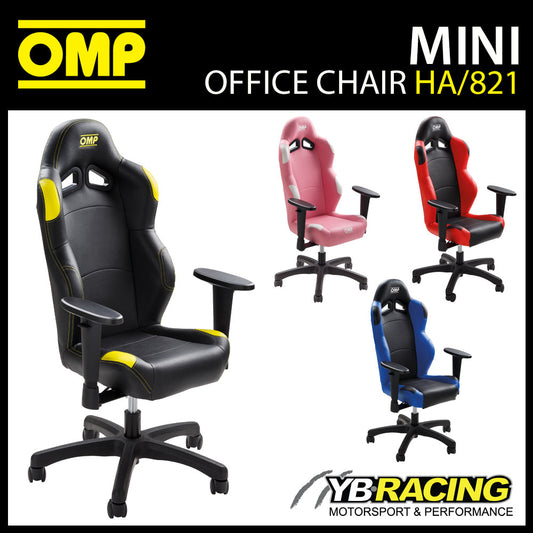 HA/821 OMP CHILD MINI RACE SEAT OFFICE CHAIR ON WHEELED BASE COMPACT KIDS SIZE