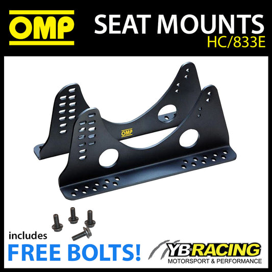 HC/833E/N OMP RACING ADJUSTABLE SEAT MOUNT BRACKETS in ALUMINIUM BLACK 6mm FIA