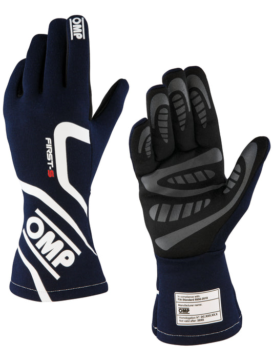 IB/761A OMP FIRST-S RACE GLOVES ENTRY LEVEL FIREPROOF MOTORSPORT FIA 8856-2018