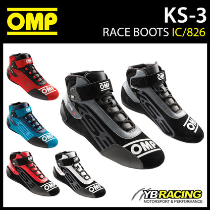 OMP KS3 KS-3 Karting Boots Kart Racing in Suede Leather 4 Colours Sizes 32-47
