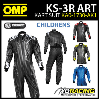 OMP KS3 KS-3 ART Childrens Kart Suit Junior Overalls CIK-FIA Kids Size 120-160cm