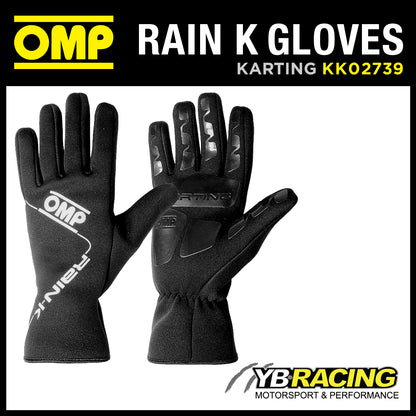 OMP Kart Rain K Gloves for Outdoor Go Karting Neoprene Rainproof in all Sizes