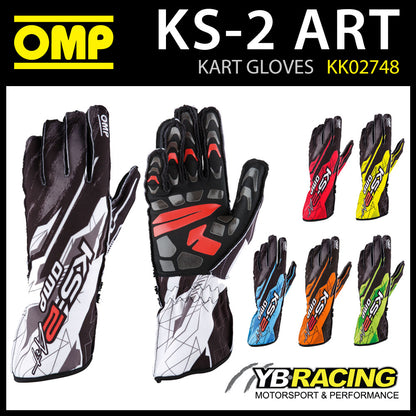 OMP KS-2 Digital Art Karting Gloves KS2 Kart Modern Printed Design in 6 Colours