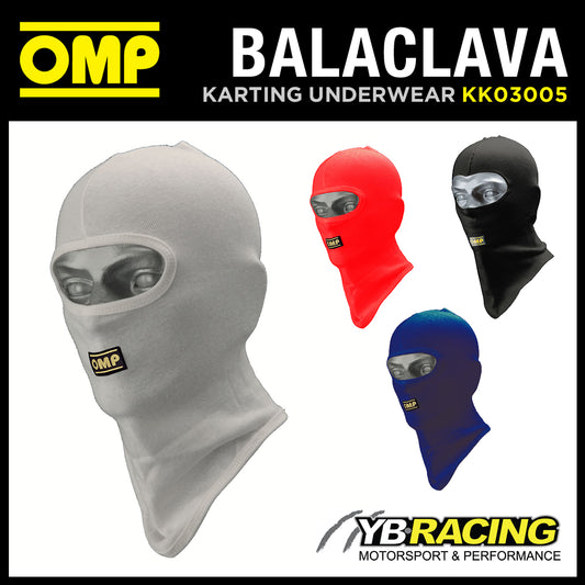 KK03005 OMP KARTING OPEN FACE BALACLAVA ADULT ONE SIZE COTTON KNIT in 4 COLOURS