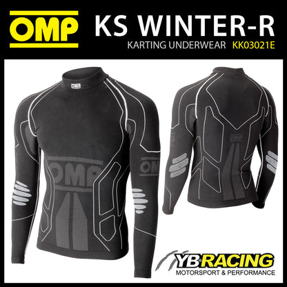 OMP KS Winter-R Karting Long Sleeve Thermal T-Shirt Kart Base Layer Underwear