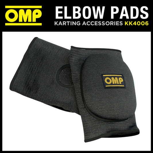 OMP Karting Padded Elbow Pads (Pair) for Go-Kart / Race Use / Biking / Sports