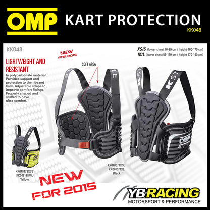 OMP Karting KS Body Protection Rib Protector Vest for Go-Kart Racing Drivers