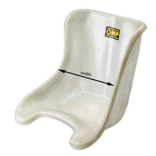 OMP Fibreglass Karting Plastic Seat White With Flat Bottom Design