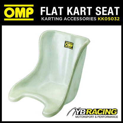 OMP Fibreglass Karting Plastic Seat White With Flat Bottom Design