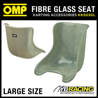 OMP Fibreglass Karting Seat Kart Adult Size 36-38cm Semi-Transparent Material