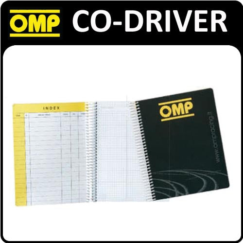 NA/1862 OMP CO DRIVER RALLY PACE NOTE PAD BOOK 17x22cm ROAD RALLY NAVIGATOR USE