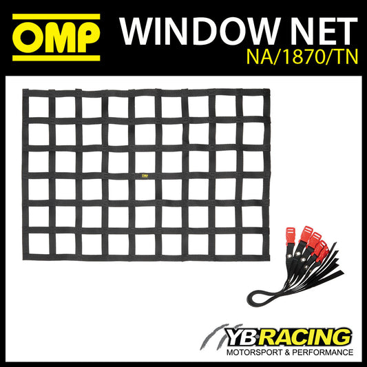NA/1870/TN OMP WINDOW SAFETY NET FIA APPROVED BLACK! 60x60mm for RACING CARS