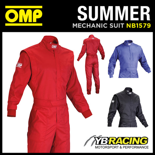 OMP Lightweight Mechanic Suit 1-Layer Cotton Overalls Indoor Karting All Sizes