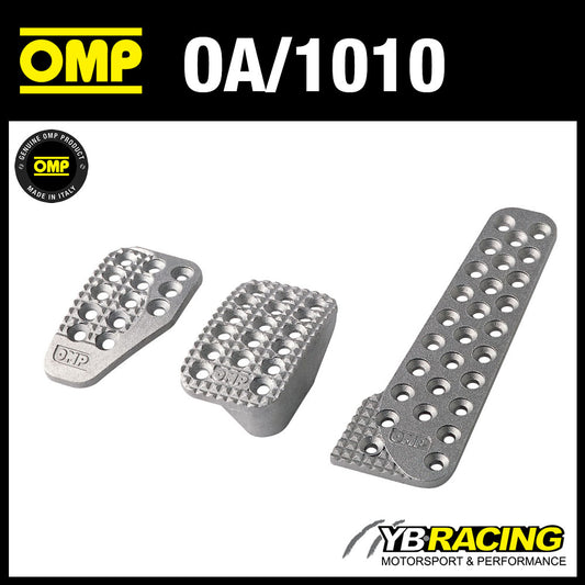 OA/1010 OMP RACING ALUMINIUM PEDAL SET - SANDBLASTED - FOR RACE RALLY CARS!