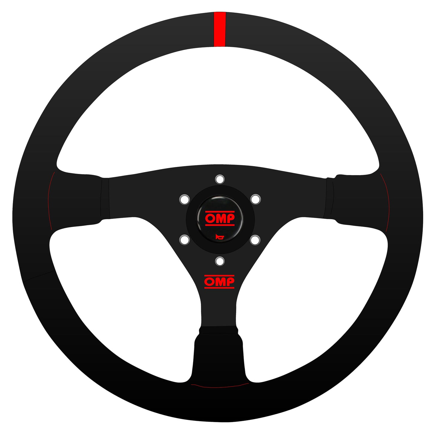 SPECIAL EDITION OMP WRC STEERING WHEEL MID-DEPTH 350mm SUEDE LEATHER RED/BLACK