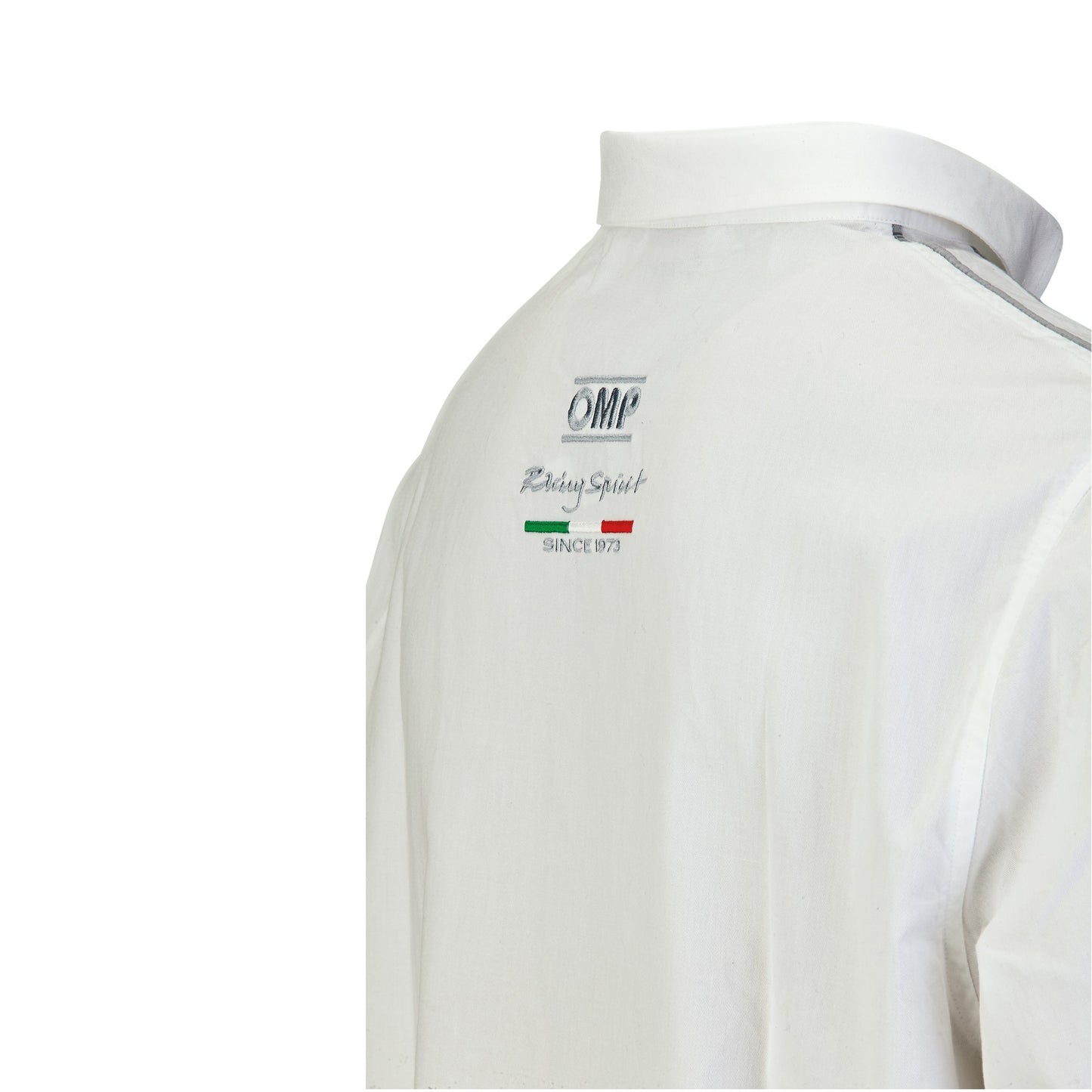 Sale! OMP Racing Spirit Shirt Long Sleeve Cotton White/Grey Teamwear Pitcrew