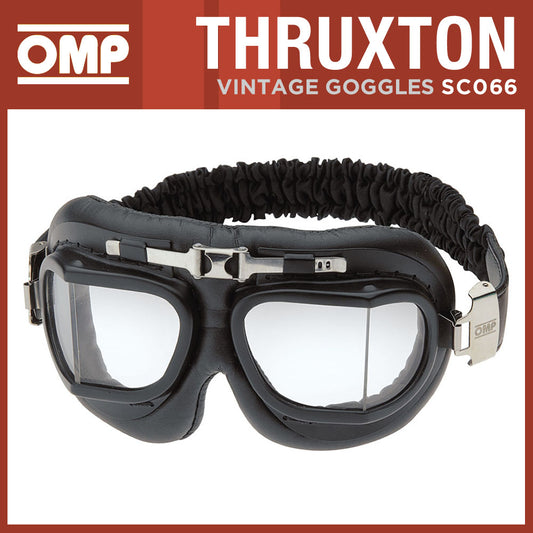SC066 OMP Racing Thruxton Vintage Goggles For Classic Car Driver! Adult One Size