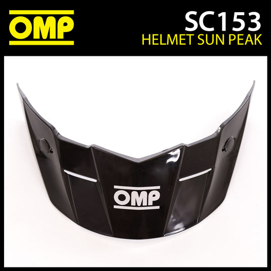 SC153 OMP Black Sun Peak Visor Fits OMP SC607E Star Helmet - Genuine Spare Part