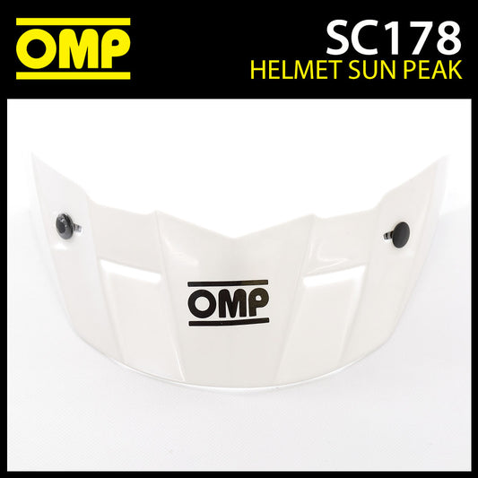 SC178 OMP White Sun Peak Visor Fits OMP SC607E Star Helmet - Genuine Spare Part