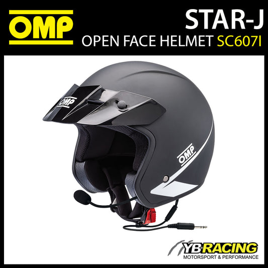 Sale! SC607I OMP STAR-J Open Face Helmet with Intercom Kit Race Rally Track Motorsport