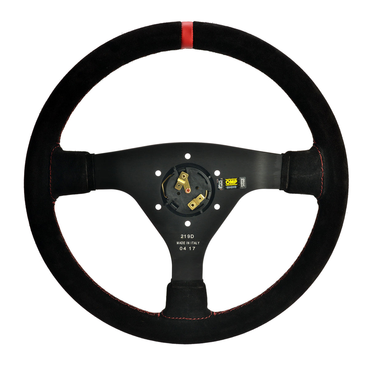 SPECIAL EDITION OMP WRC STEERING WHEEL MID-DEPTH 350mm SUEDE LEATHER RED/BLACK