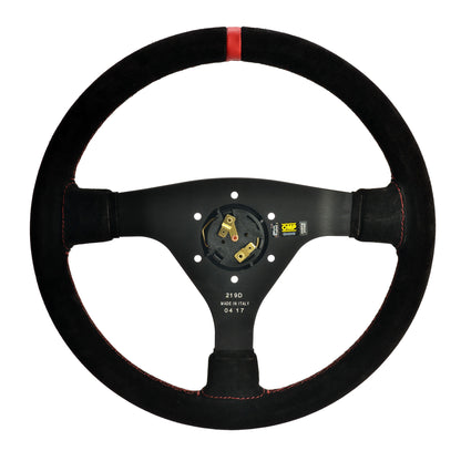SPECIAL EDITION OMP WRC STEERING WHEEL MID-DEPTH 350mm SUEDE LEATHER RED/BLACK