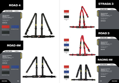 DA0-0505 OMP ROAD 4 Safety Harness 4-Point Road Car Seat Belts ECE R16-08 SPEC