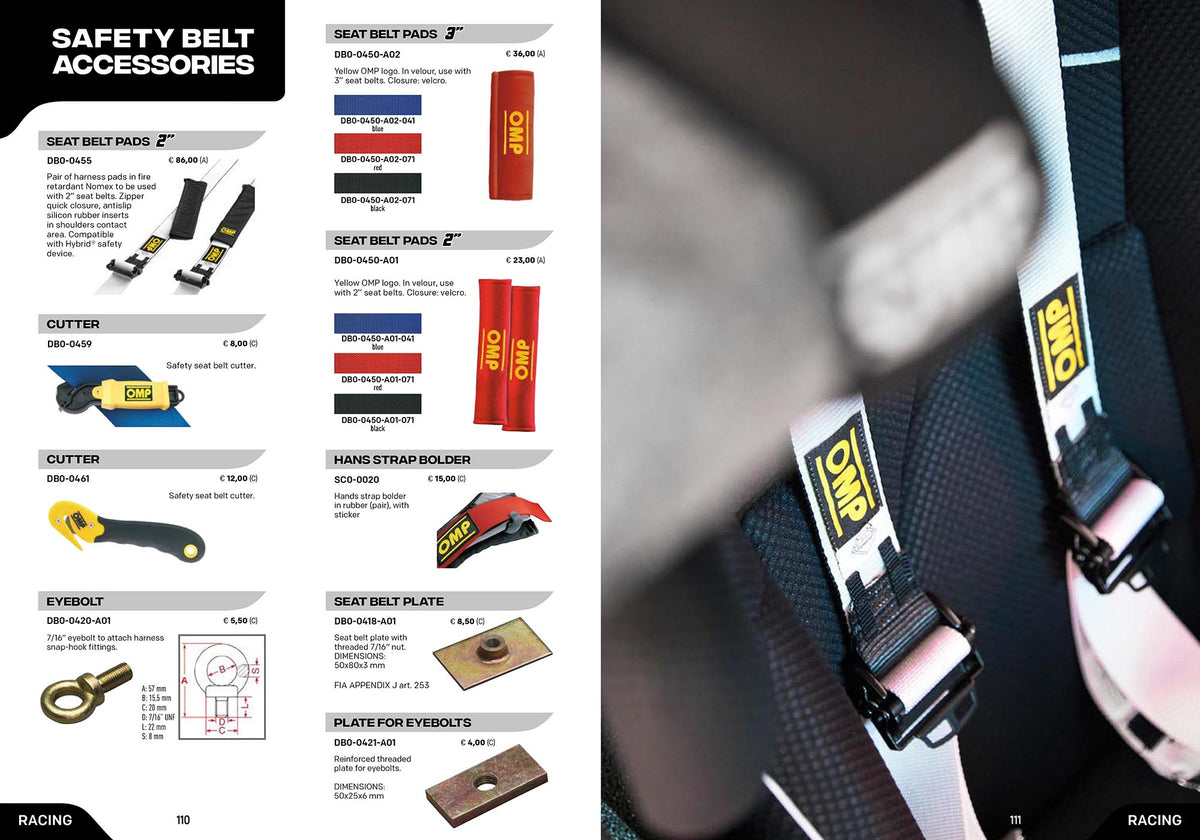 OMP Racing Harness ONE 2" Saloon Pull Down Safety Belts 6-Point FHR FIA 8853