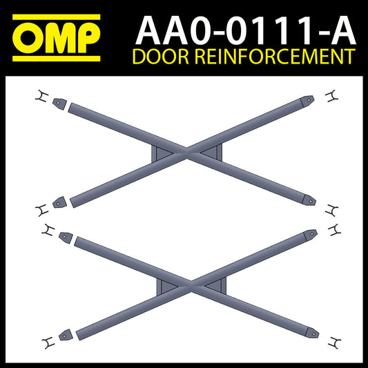 AA/111 OMP Barre de porte soudée Renforts transversaux en X-Brace Approuvés FIA - Nouvelle paire !