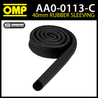 AA/113-40 OMP Überrollkäfig, 2 m x 40 mm, geschäumte schwarze Gummiummantelung, FIA-geprüft