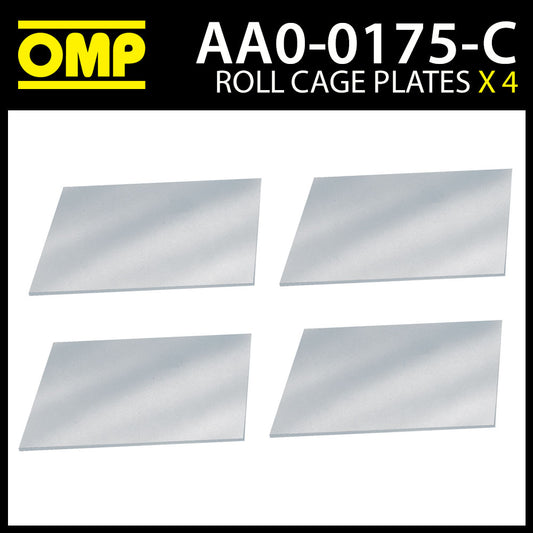 AA0-0175 OMP Roll Cage Fixing Flat Foot Plate (4-Pack) FIA Race Rally Track