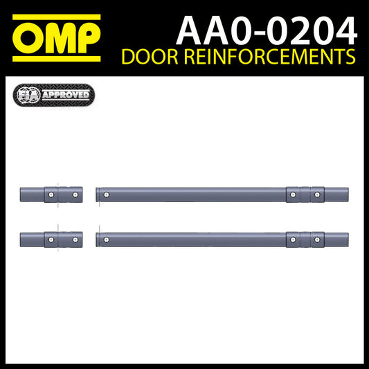 AA/204 OMP Überrollkäfig-Türstangen 1,25 m 40 x 2 mm + Muttern/Schrauben – FIA-geprüft!