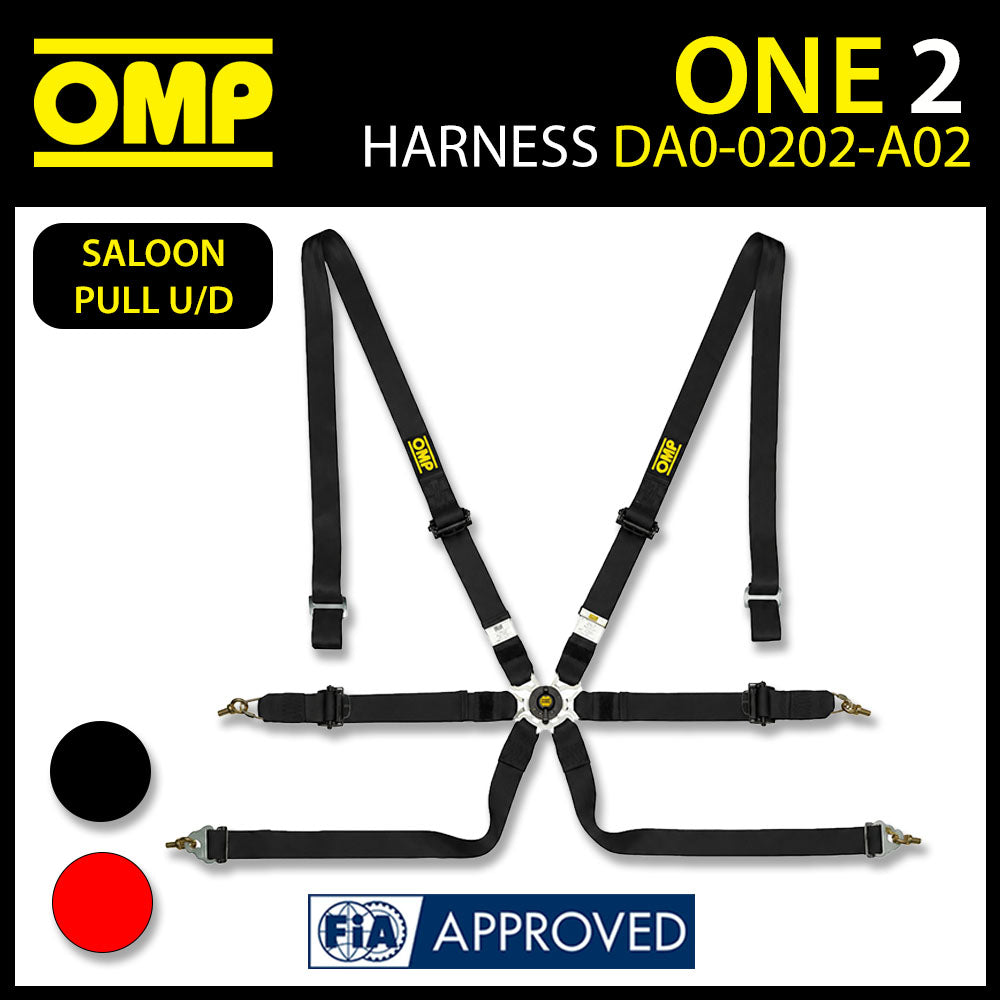 OMP Racing Harness ONE 2" Saloon Pull Down Safety Belts 6-Point FHR FIA 8853