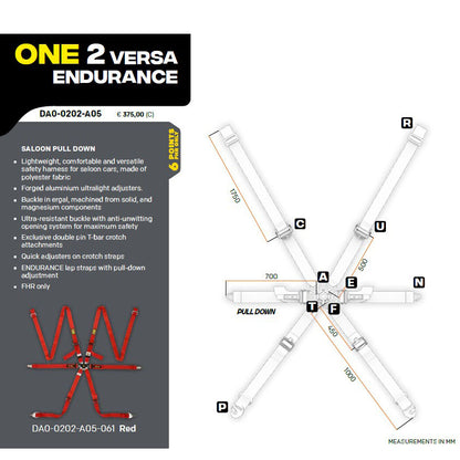 OMP Racing Harness ONE 2" Versa Endurance Safety Belts Saloon Pull Down FHR FIA